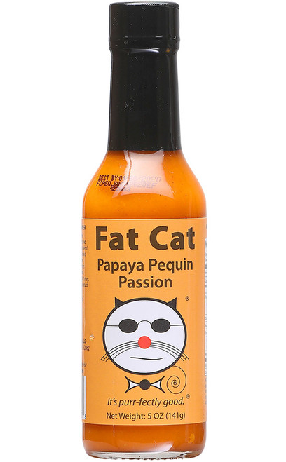 Fat Cat Papaya Pequin Passion Hot Sauce, 5oz.
