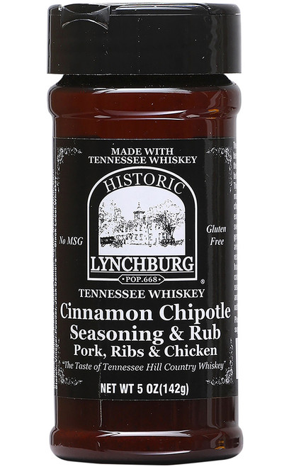 Historic Lynchburg Tennessee Whiskey Cinnamon Chipotle Seasoning and Rub, 5oz.
