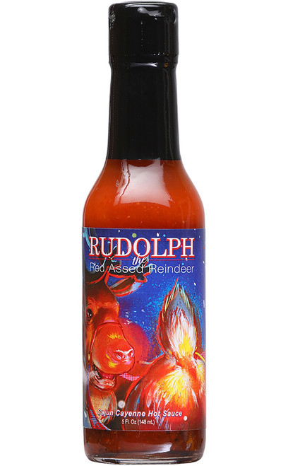 Rudolph the Red-Assed Reindeer Cajun Hot Sauce, 5oz. (Seasonal)