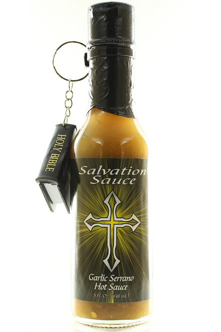 Danny Cash's Garlic Serrano Salvation Sauce (w/mini bible), 5oz.