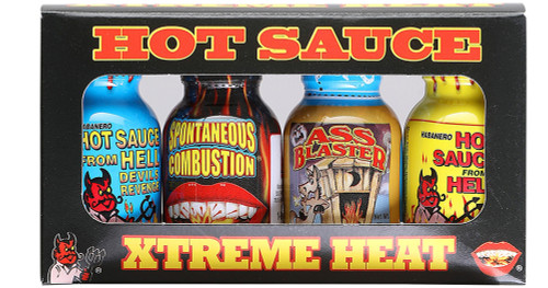 Xtreme Heat Mini Bottle Hot Sauce Four Pack , 4/.75oz.