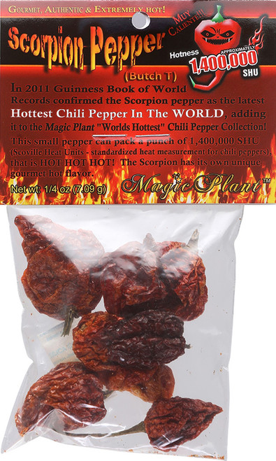 Whole Dried Premium Scorpion Pepper Pods, 1/4oz.