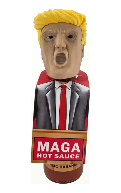 President Trump's MAGA Head Garlic Habanero Hot Sauce, 5oz.