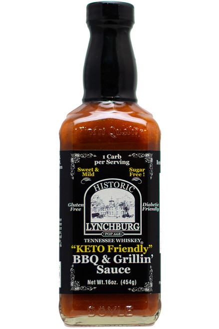 Historic Lynchburg Tennessee Whiskey, KETO Friendly, Mild Gourmet BBQ & Grilling Sauce, 16oz.