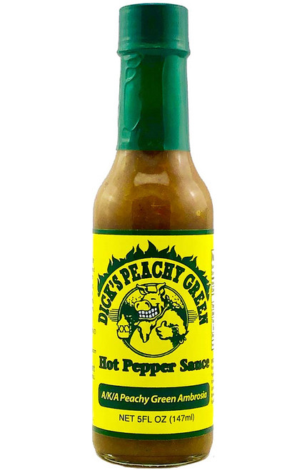 Dirty Dick's Peachy Green Hot Pepper Sauce, 5oz.
