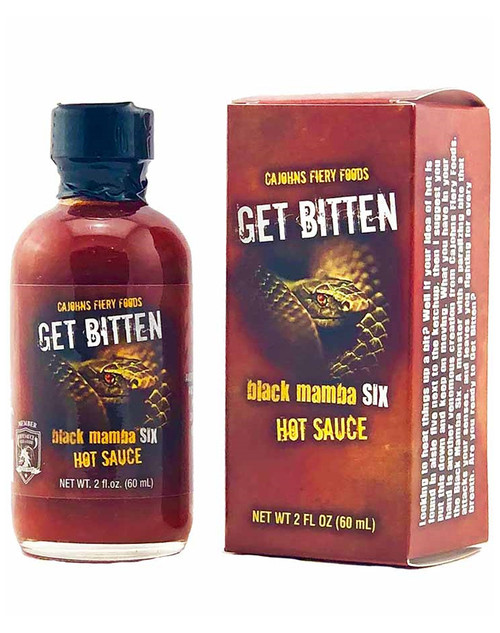 CaJohn's Get Bitten Black Mamba 6 Hot Sauce, 2oz.