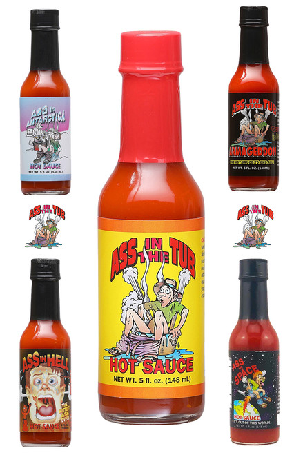 Ass In The Tub Hot Sauces Original Gift Set, 5/5oz.