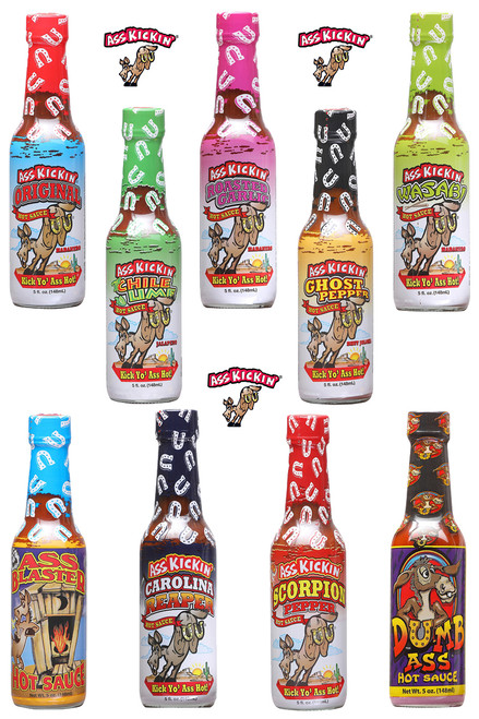 Ass Kickin Jack Ass Complete Hot Sauce Set, 9/5oz.