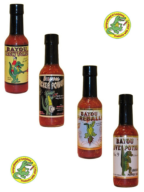 Bayou Hot Sauces Hotter Gift Set, 4/5oz.