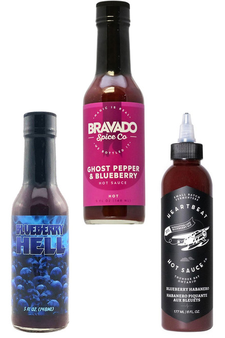 Best of Blueberry Hot Sauces Gift Set, 2/5oz, 1/6oz.