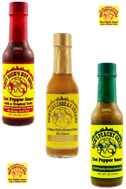 Dirty Dick's Hot Pepper Sauce Combo Pack, 3/5oz.