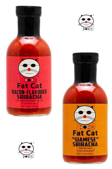Fat Cat Sriracha Sauces Gift Set, 2/12oz.