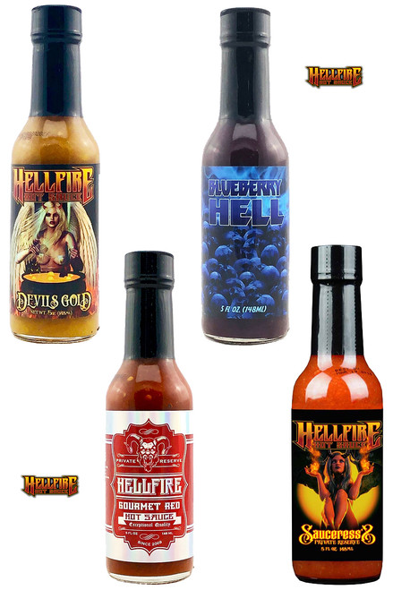 Hellfire Milder Hot Sauces Gift Set, 4/5oz.