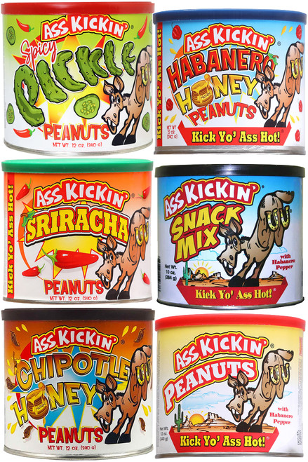 Ass Kickin Hot Nuts Complete Gift Set, 5/12oz, 1/10oz.