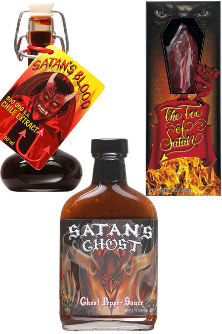 Satan's Bloody Toe Torture Gift Set, .7oz, 1.35oz, 5.7oz.