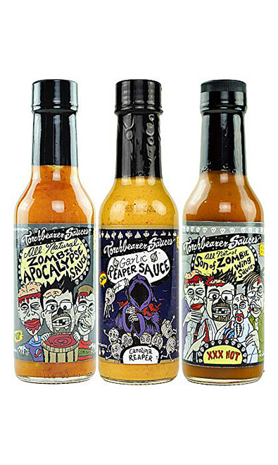 Torchbearer Zombie and Reaper Garlic Hot Sauce 3 Pack, 3/5oz.